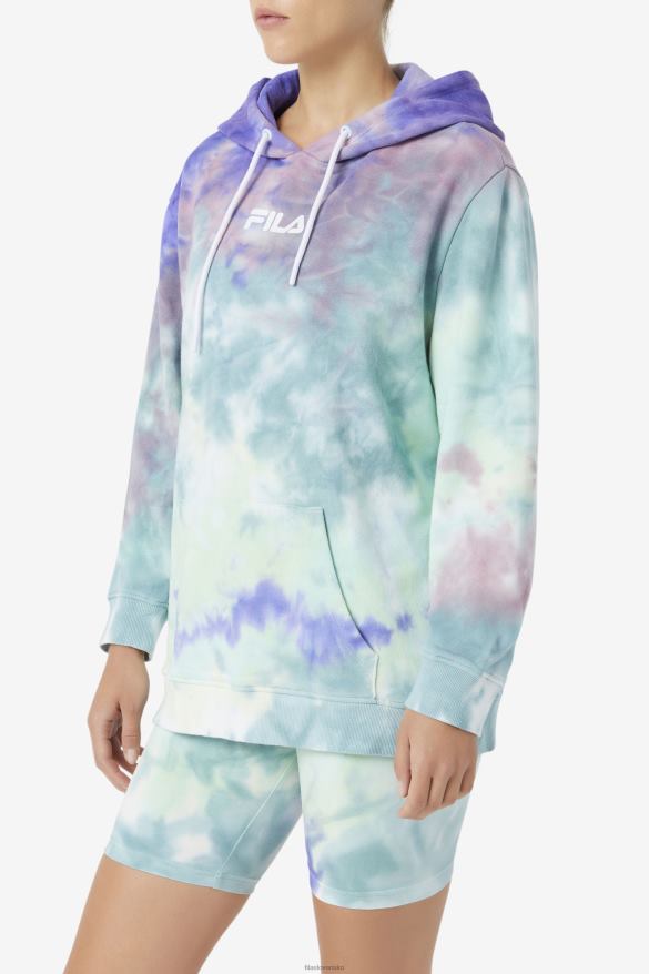 arubská modrá farba na kravaty FILA aruba blue tie dye fila aerolynn tie dye mikina 68Z201527