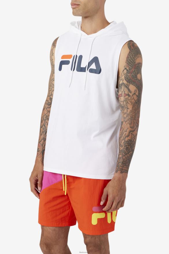 biela/námornícka/čerešňová paradajka FILA mikina s kapucňou fila white/navy/cherry tomato zany 68Z20256