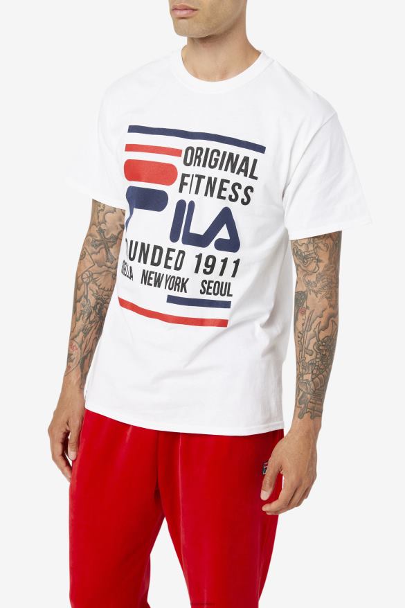 biela/námornícka/červená FILA biele/námornícke/červené originálne fitness tričko fila 68Z20348