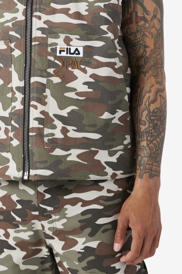 camo potlač/čierna FILA fila camo print/čierna 2pac vesta 68Z20778