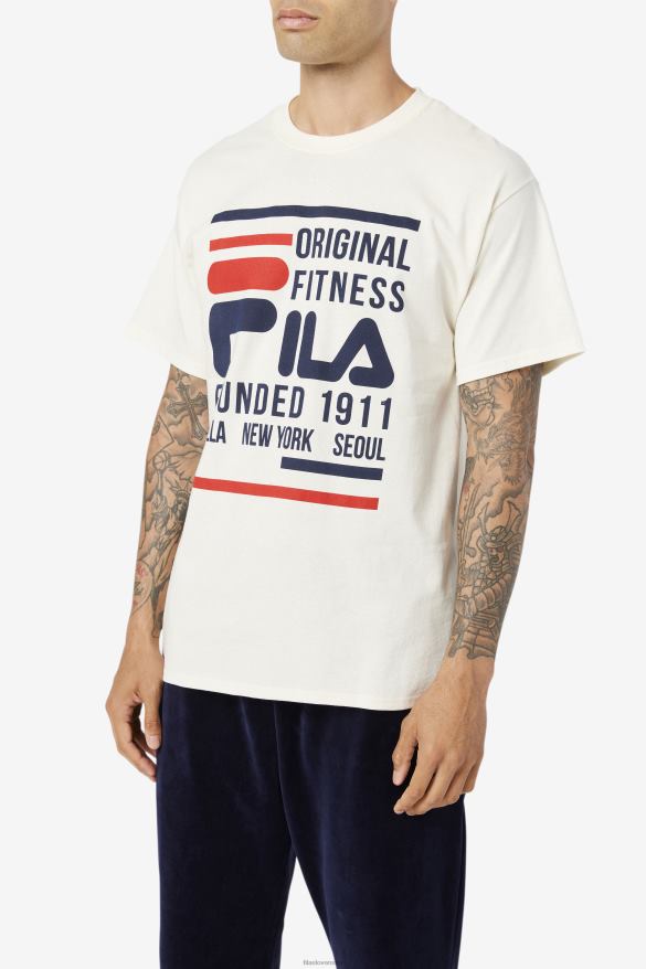 gardénia/námornícka/červená FILA fila gardenia/navy/červené originálne fitness tričko 68Z20352