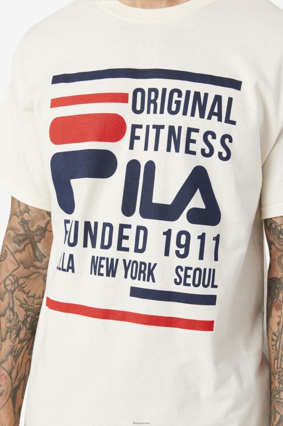 gardénia/námornícka/červená FILA fila gardenia/navy/červené originálne fitness tričko 68Z20352