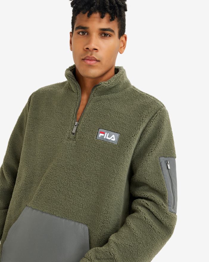 kaki FILA pánska cole teddy qtr zip khaki fila 68Z202627