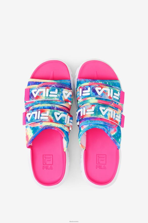 multi/biela/ružová glo FILA multi/white/pink glo dámska farba na kravatu outdoor slide fila 68Z201356