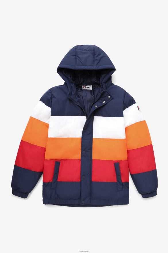 peacoat/white/sun orange/red FILA giovanni puffa bunda fila peacoat/biela/slnečno oranžová/červená 68Z20782