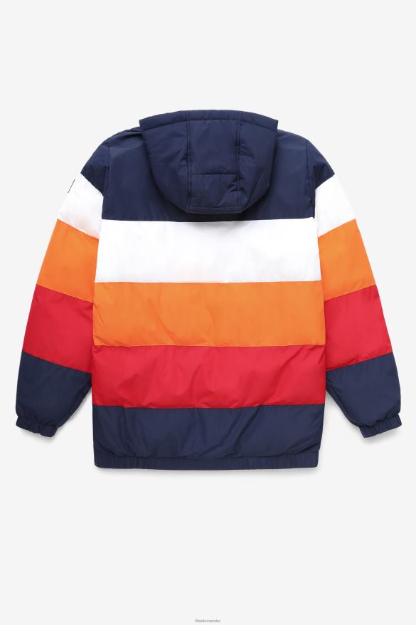 peacoat/white/sun orange/red FILA giovanni puffa bunda fila peacoat/biela/slnečno oranžová/červená 68Z20782