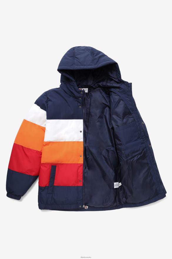 peacoat/white/sun orange/red FILA giovanni puffa bunda fila peacoat/biela/slnečno oranžová/červená 68Z20782