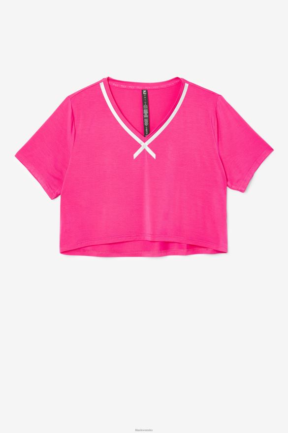 svetloružová FILA žiarivo ružový fi-lux high-low crop top fila 68Z201860