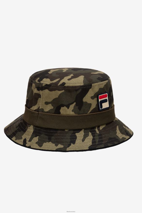 vojenská zelená kamufláž FILA armáda zelená camo camo bucket hat fila 68Z20978