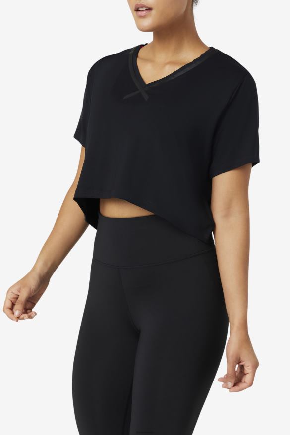 čierna FILA fi-lux high-low crop top black fila 68Z201859