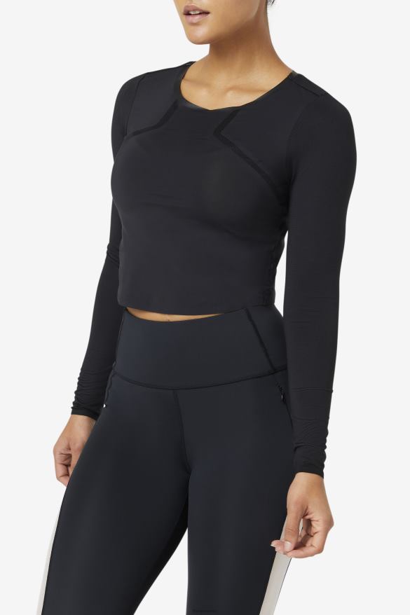 čierna FILA uplift dlhý rukáv crop top čierny fila 68Z201883