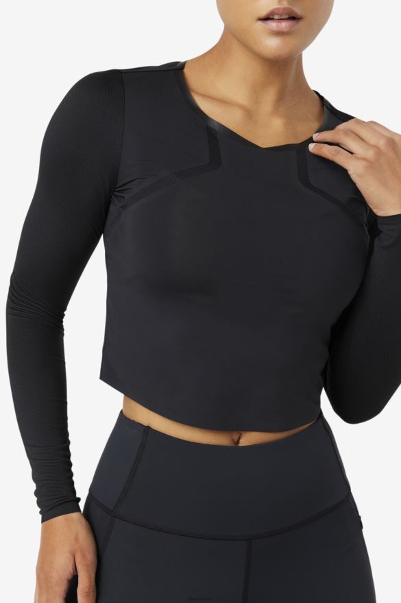 čierna FILA uplift dlhý rukáv crop top čierny fila 68Z201883