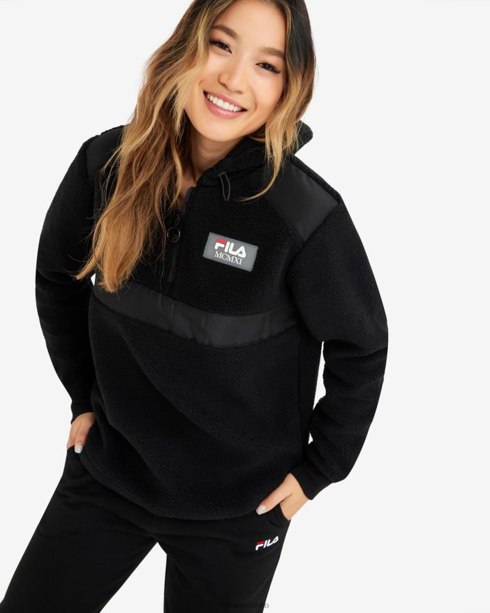 čierna FILA čierna dámska janet teddy qtr zip fila 68Z202952